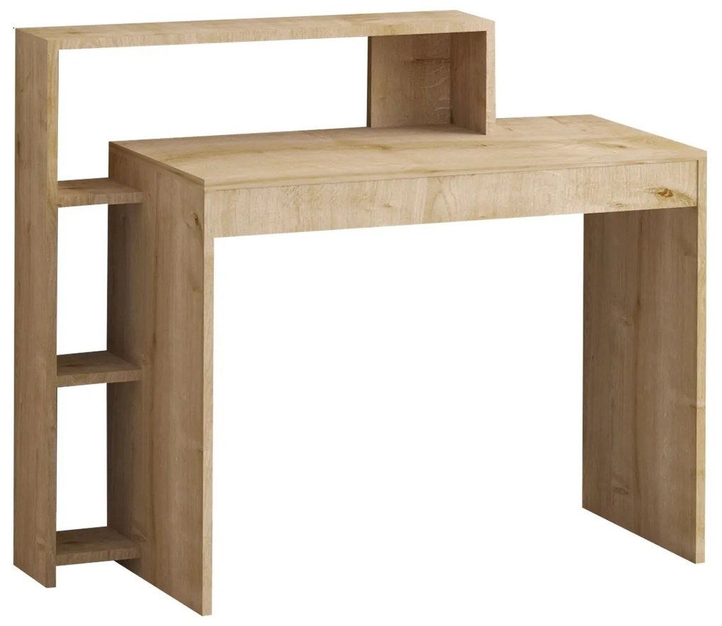 Písací stôl Trella s vstavaným regálom dub prírodný