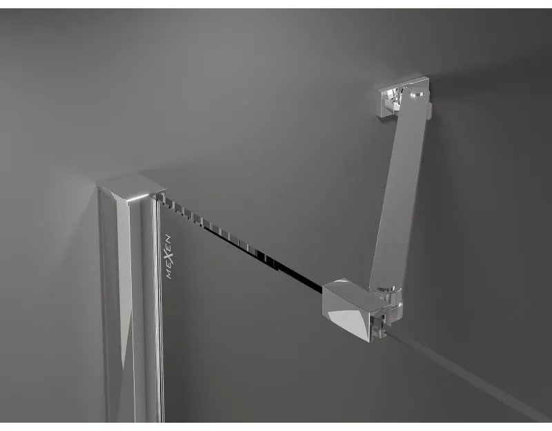 Mexen Velar Duo, posuvné dvere do otvoru 140x200 cm, 8mm číre sklo, chrómový profil, 871-140-000-02-01
