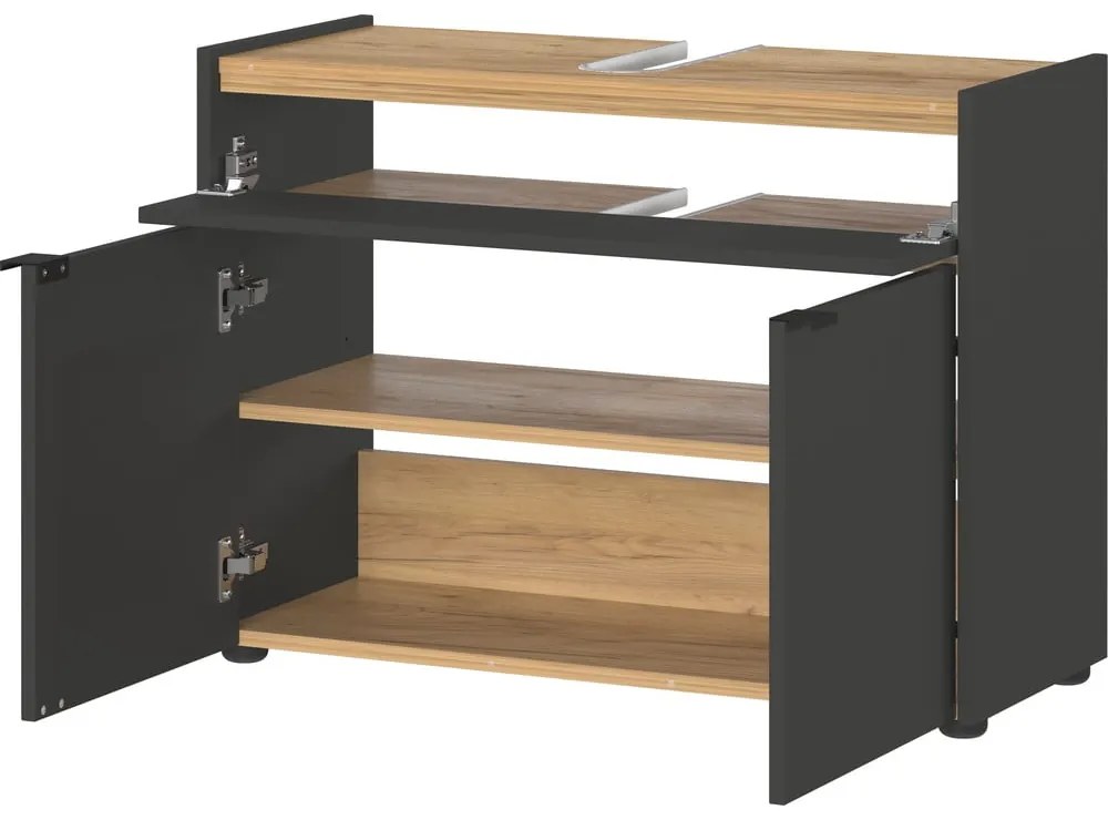 Antracitová skrinka pod umývadlo 80x60 cm Forano – Germania