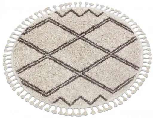 Kusový koberec Berber Asila cream and brown kruh, 160x160 (priemer) kruh, hnedá, obývacia izba, Dywany Łuszczów