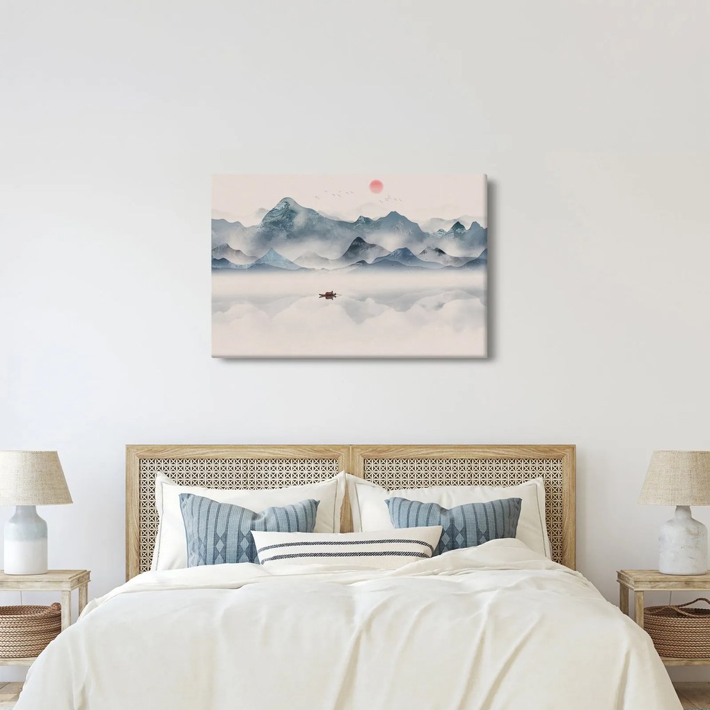 Obraz - Údolie modrých hôr (90x60 cm)