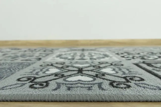 Protišmykový behúň Patchwork - sivý