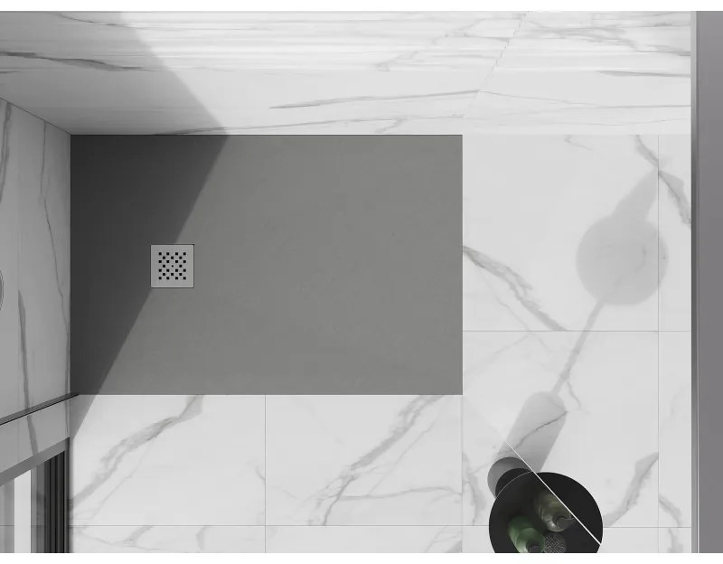 Mexen Stone+, obdĺžniková vanička z minerálneho kompozitu 140 x 80 cm, šedá-betónová, 44618014