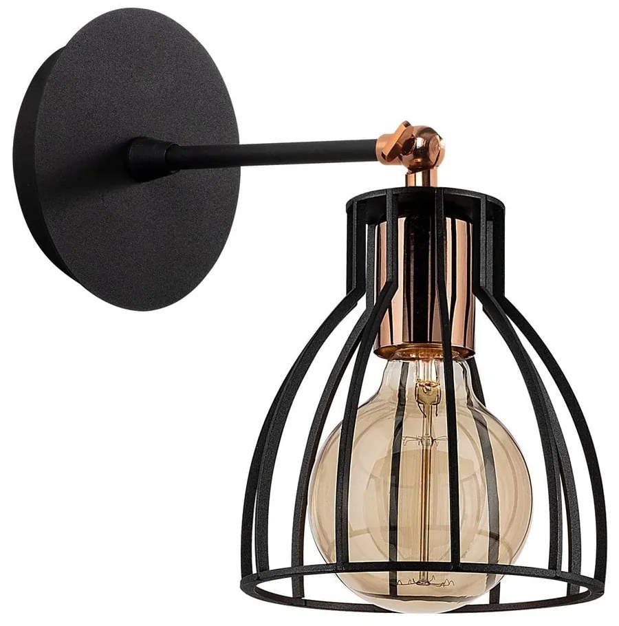 Nástenné svietidlo v čiernej a bronzovej farbe ø 15 cm Kemah – Opviq lights