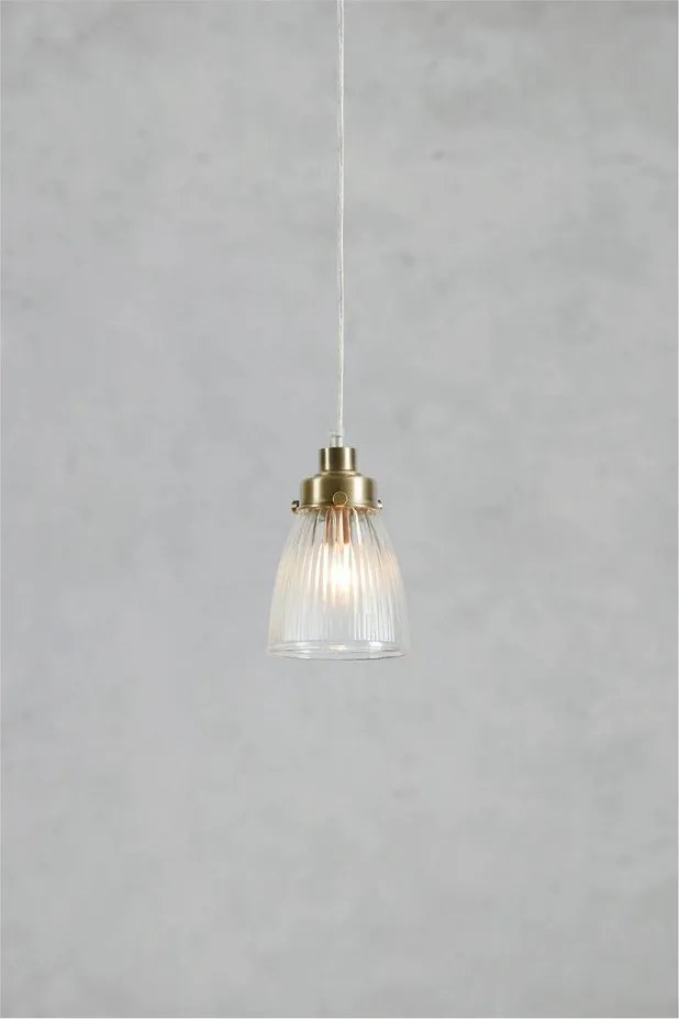 Závesné svietidlo v mosadznej farbe so skleneným tienidlom ø 11 cm Bellis – Markslöjd