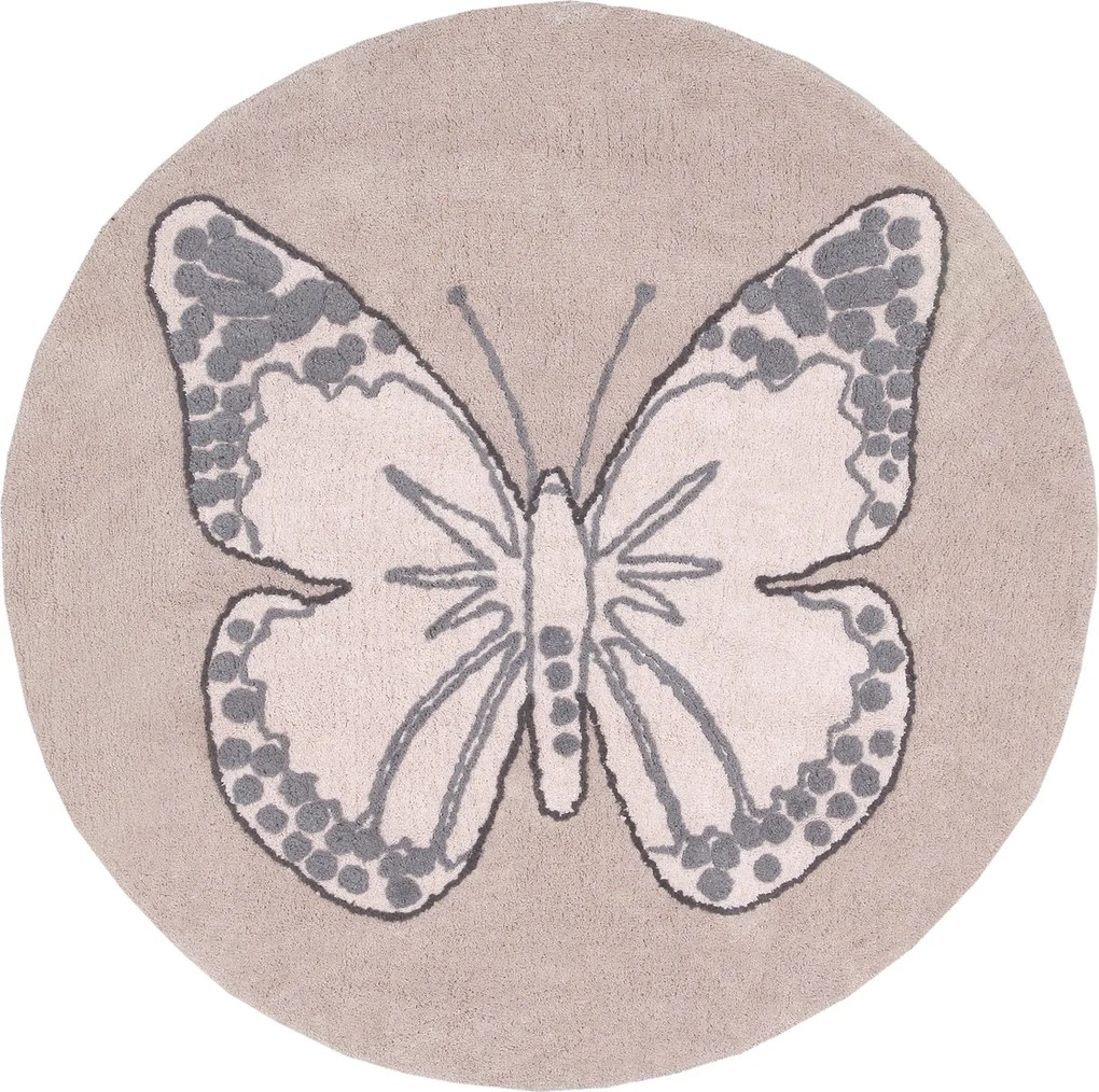 Lorena Canals koberce Ručně tkaný kusový koberec Butterfly - 160x160 (průměr) kruh cm