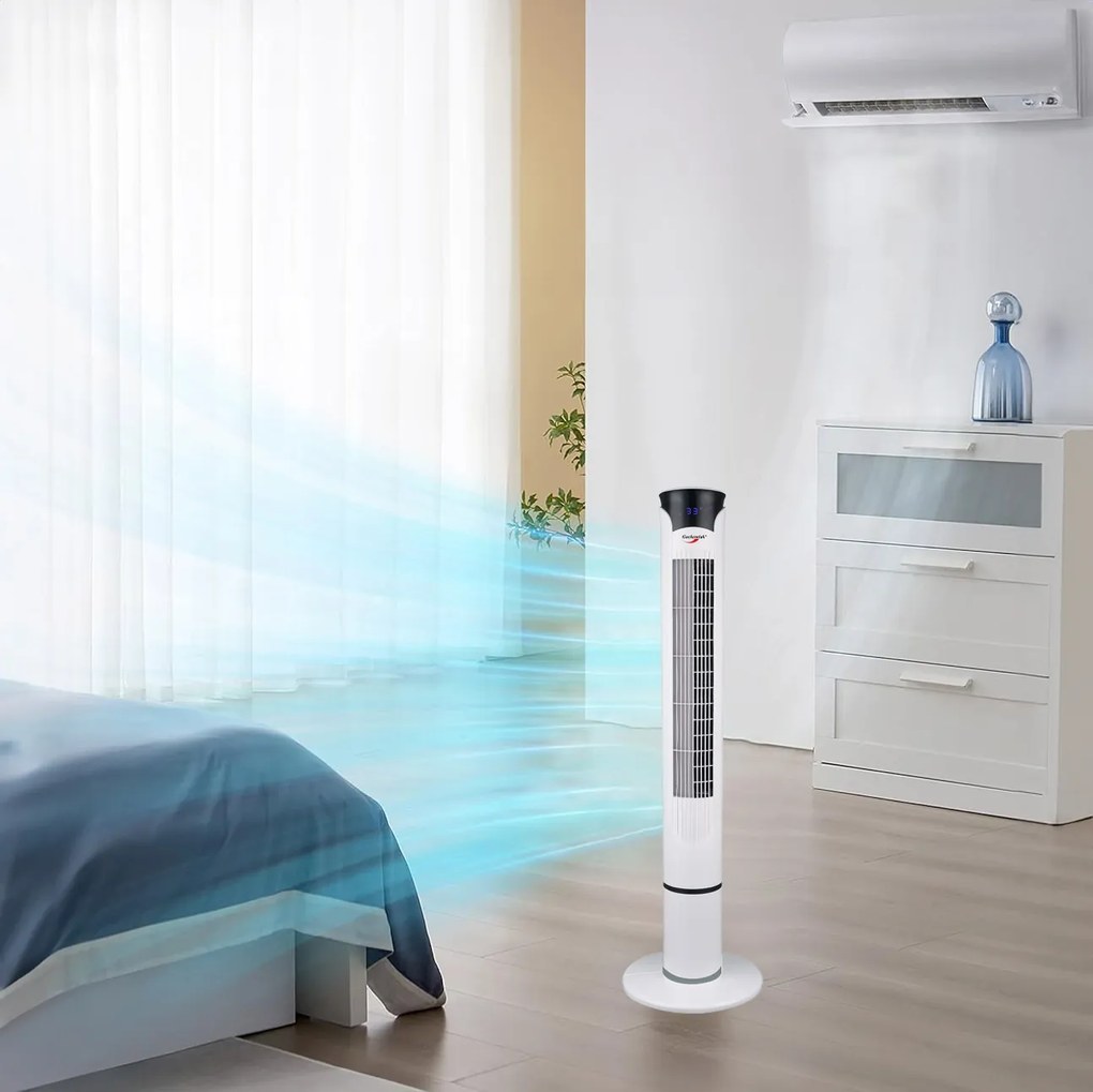 Stĺpový ventilátor TOPLO biely