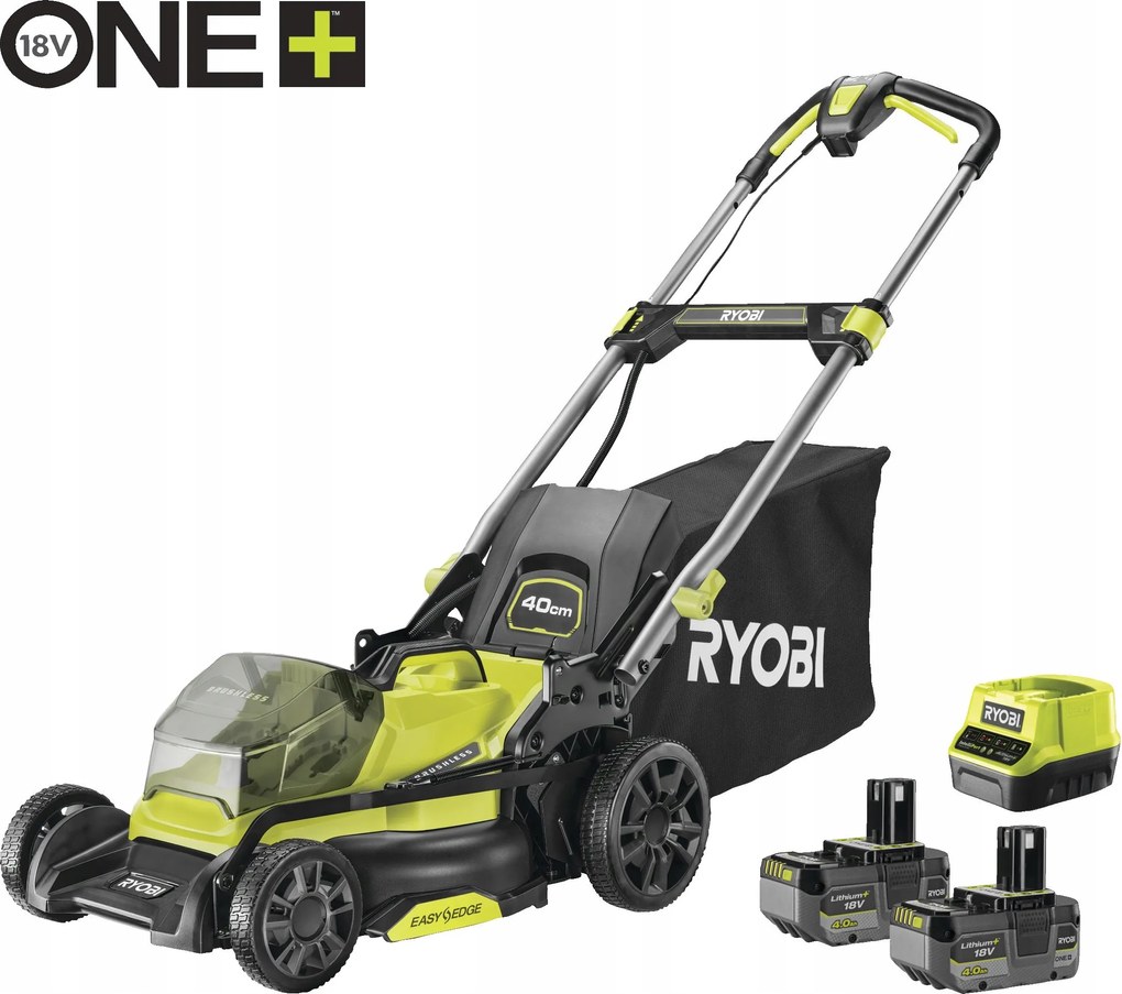 Ryobi RY18LMX40C-240 18V One+ Bezuhlíková kosačka na trávu záber 40cm 2x4.0