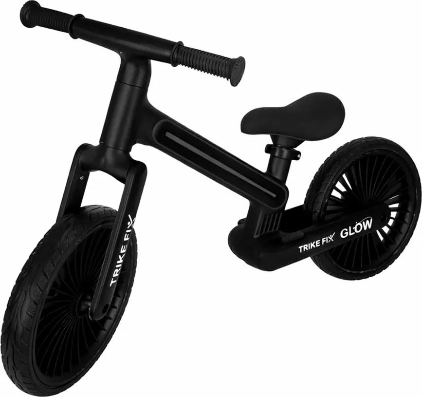 KIK Detský bežecký bicykel Fix Glow LED čierny