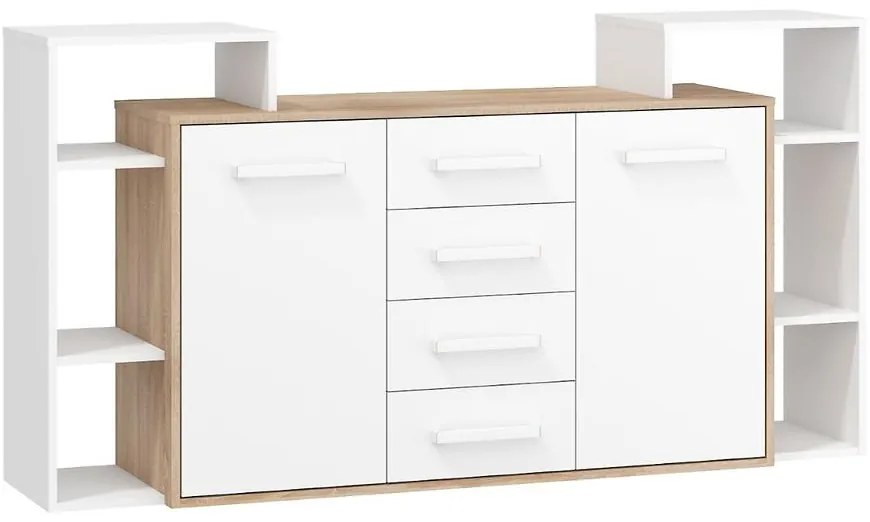 Komoda 2D4S Rio-06 sonoma svetlý/biely