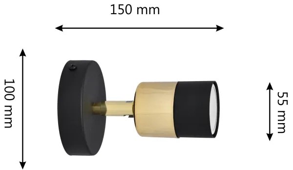LED Nástenné bodové svietidlo TUBSSON 1xGU10/4,8W/230V čierna/zlatá
