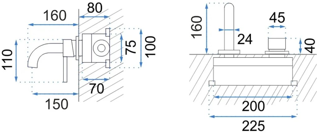 Podomietková batéria MAXMAX Rea LUNGO - čierna