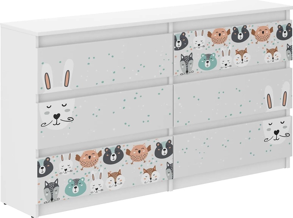 Wooden Toys Detská komoda R-140 ZVIERATKÁ