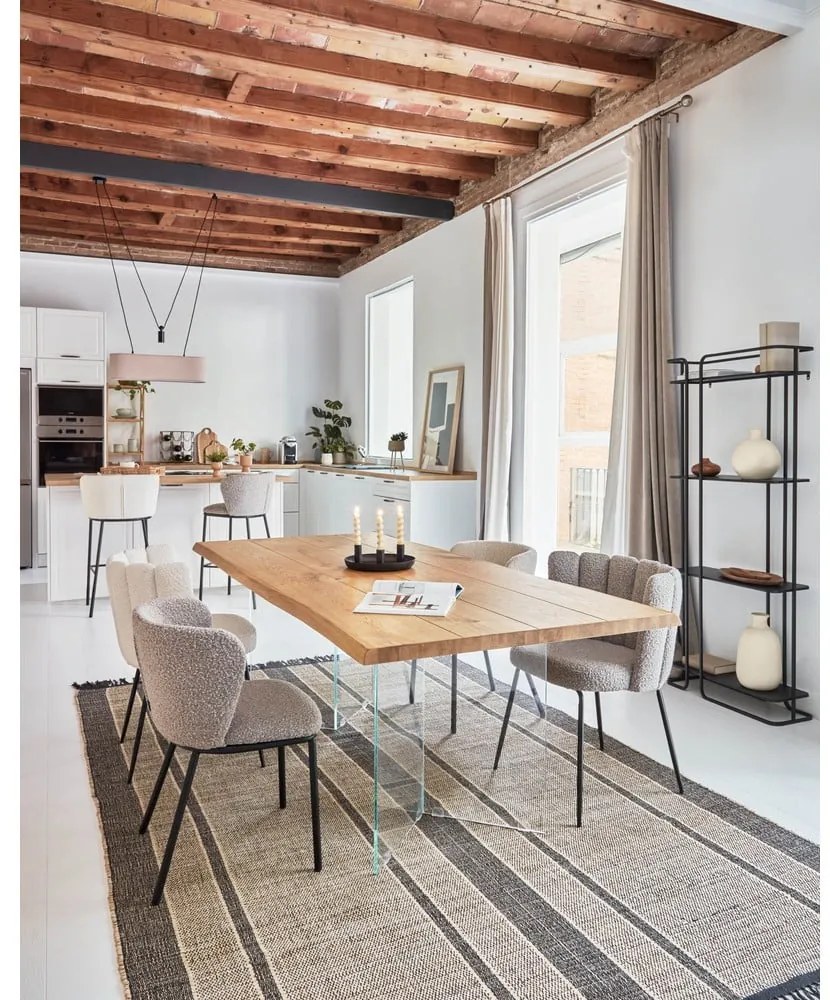 Jedálenský stôl s doskou v dubovom dekore v prírodnej farbe 90x160 cm Lotty – Kave Home