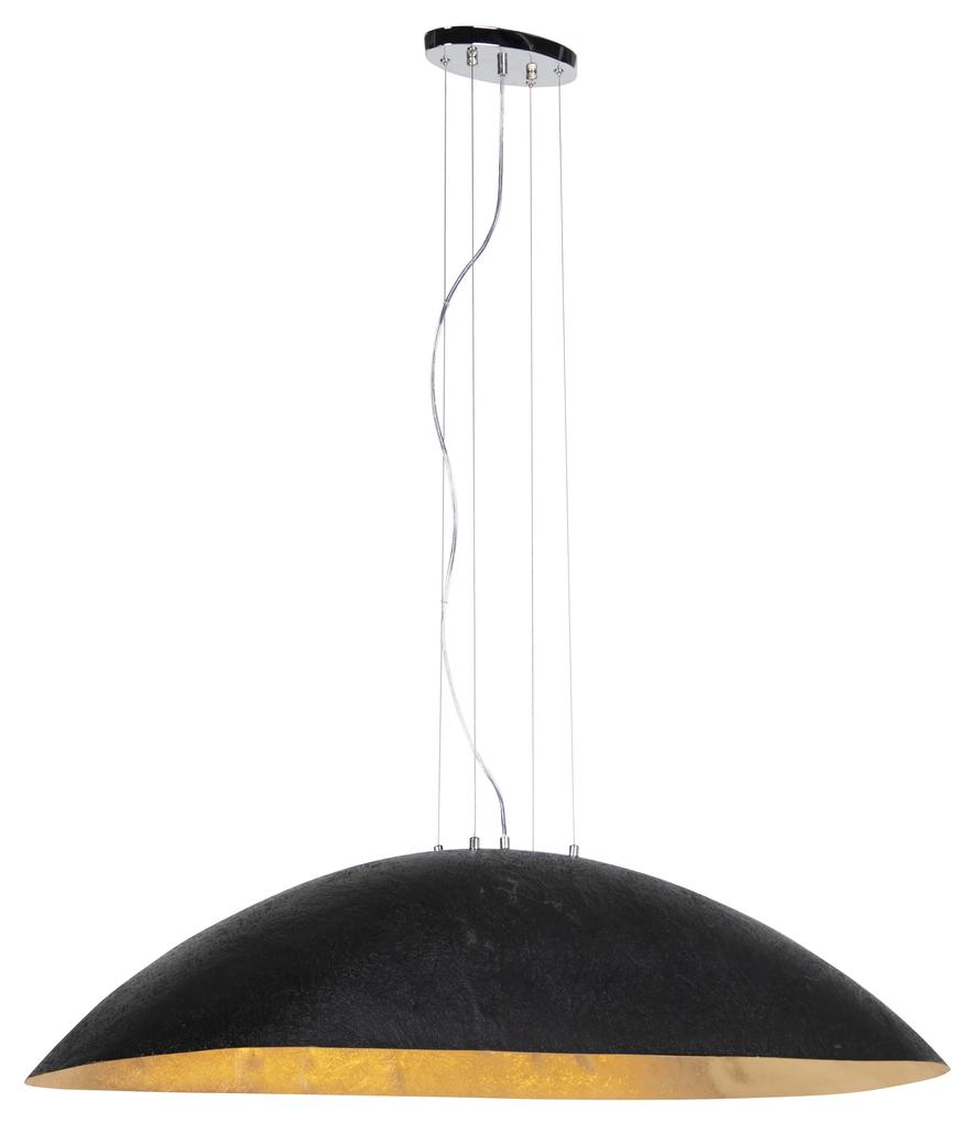 Priemyselná závesná lampa čierna so zlatom 115 cm - Magna