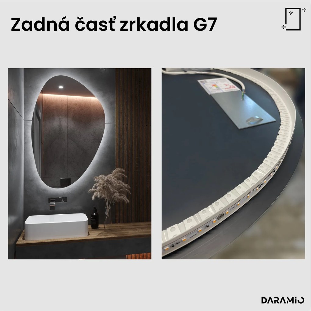 Zrkadlo v tvare kamienka s LED osvetlením G7
