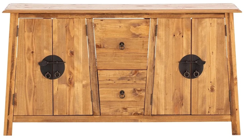 furniture-nabytek.cz - Masivní umyvadlová skříňka Rangún z borovice, lakovaná, hnědá – 140×45×75 cm