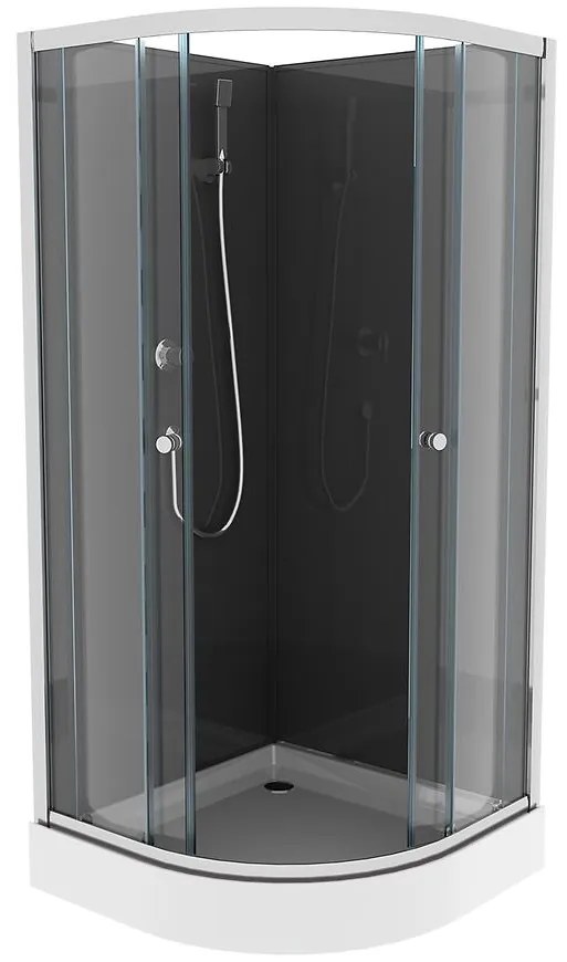 Sprchový kút polkruhový Elize 90x90 chróm