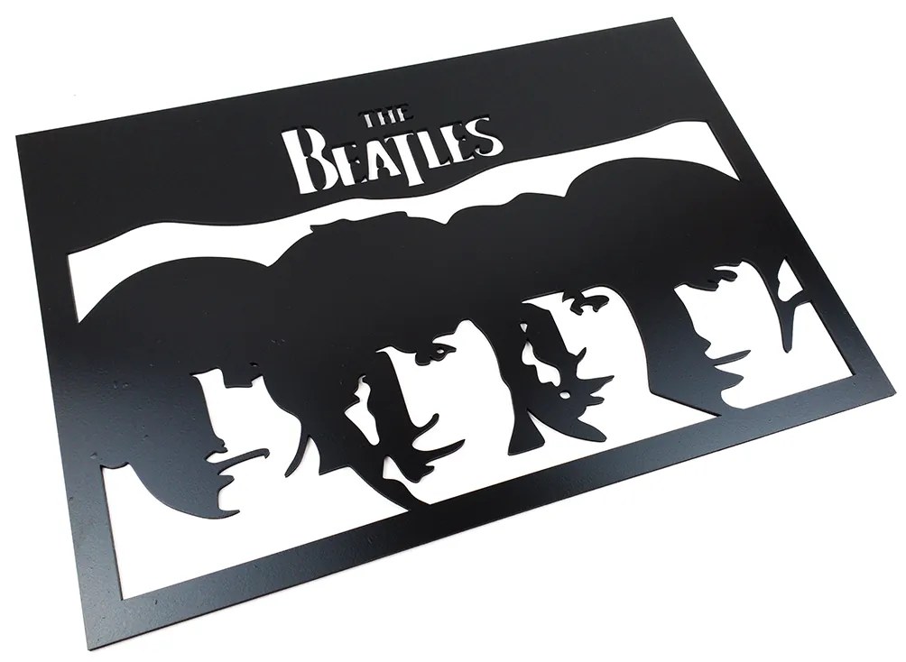 Veselá Stena Drevená nástenná dekorácia The Beatles čierna