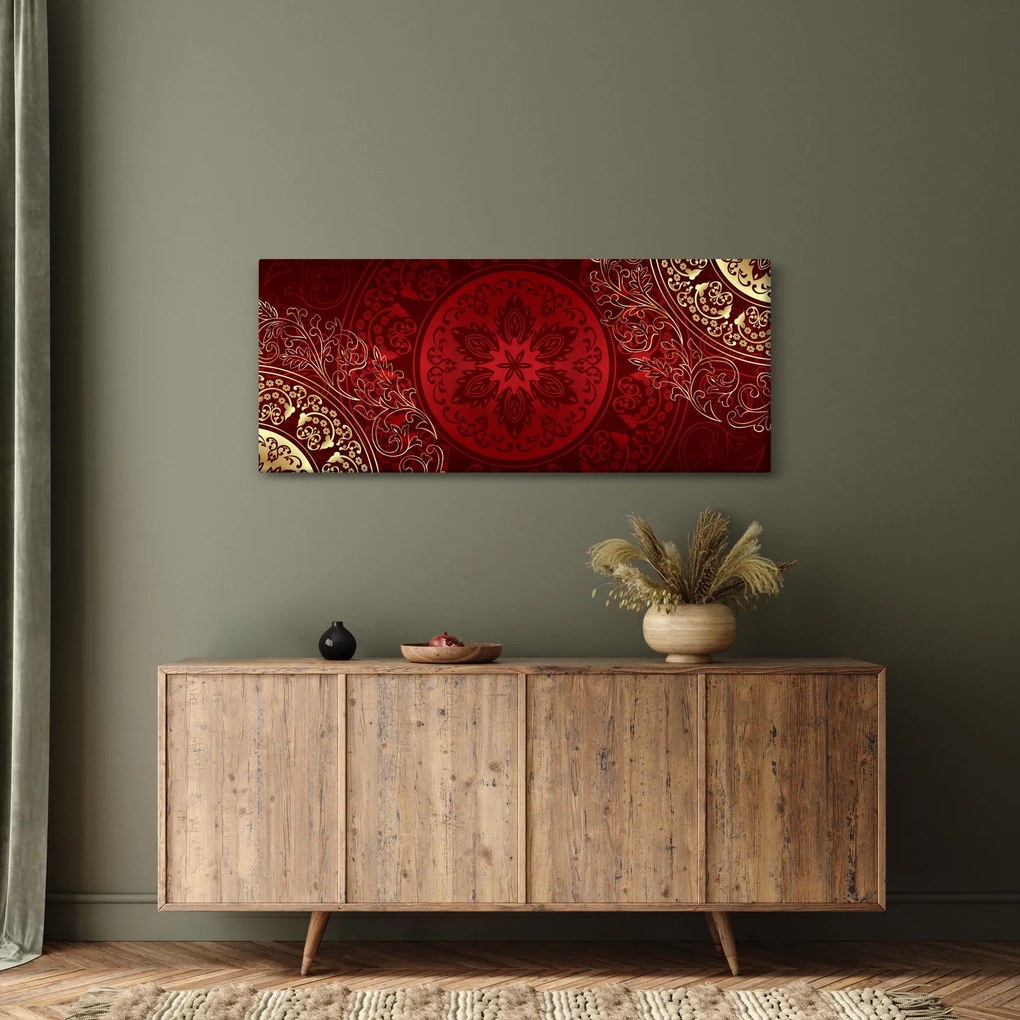 Obraz - Zlaté mandaly (120x50 cm)