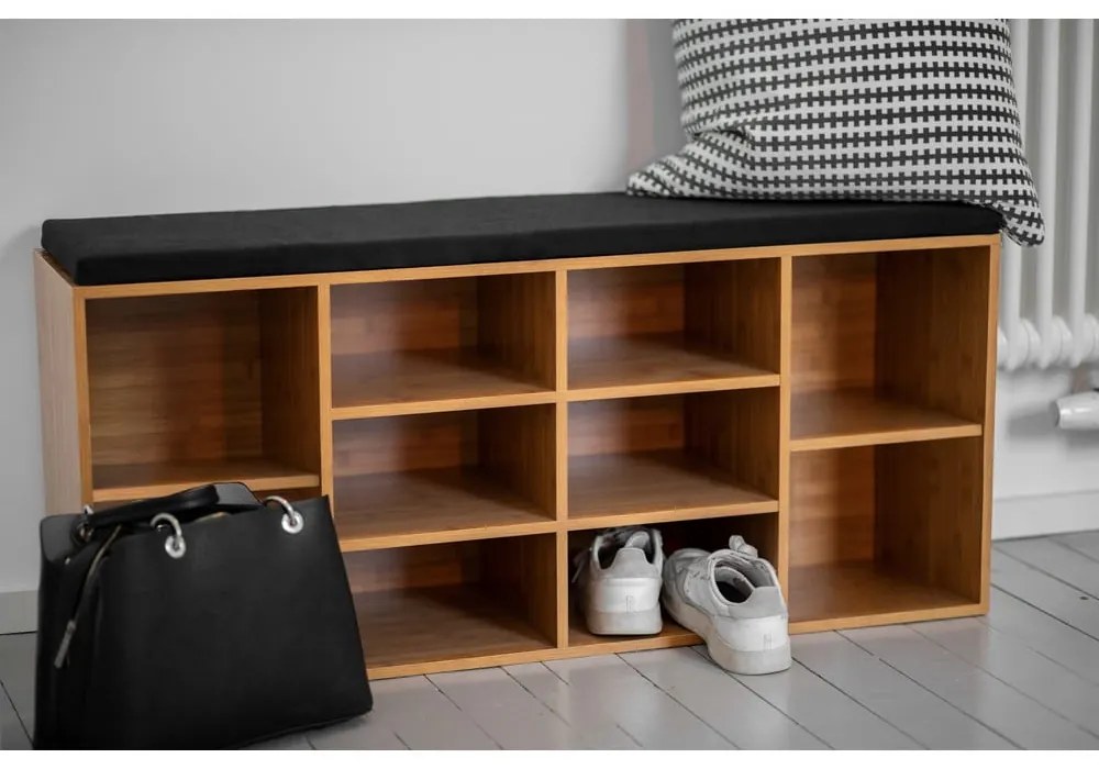 Skrinka na topánky v dekore exotického dreva s lavicou v prírodnej farbe Loft – Wenko
