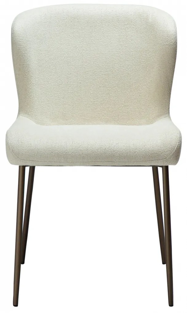 GLAM ČALÚNENÁ STOLIČKA bone/antique brass