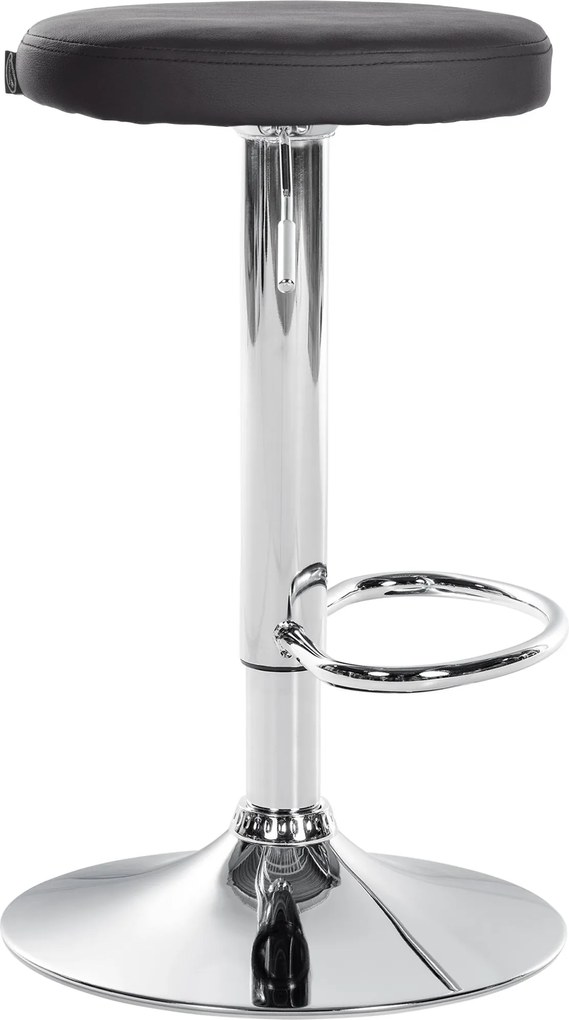 Barová stolička Ponte - koženka, chróm rám - Čierna