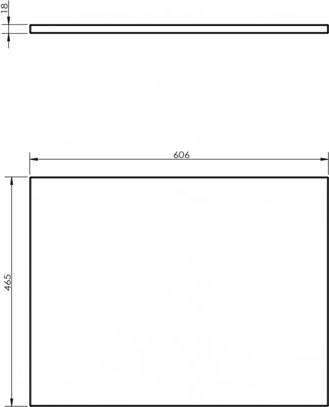 Mexen Uni, pracovná doska 60 cm, biela lesklá, 91AXX-0604-464-18-00