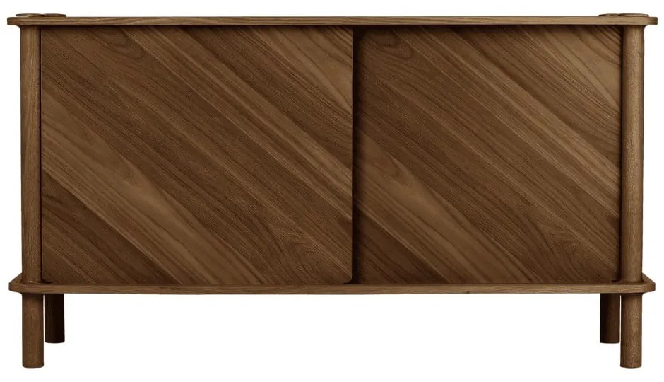Hnedá komoda z dubového dreva s posuvnými dverami 135x73,5x48 cm Italic – UMAGE