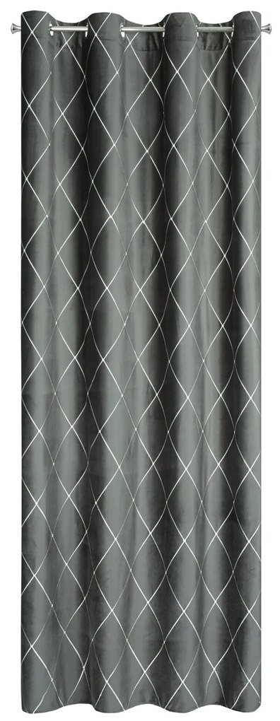 ZATEMŇOVACÍ ZÁVES NA KRÚŽKOCH PIERRE CARDIN MARGO 140X250 CM STRIEBORNÁ