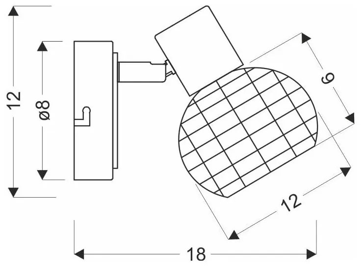 Čierno-krémové nástenné svietidlo ø 12 cm Tajga – Candellux Lighting