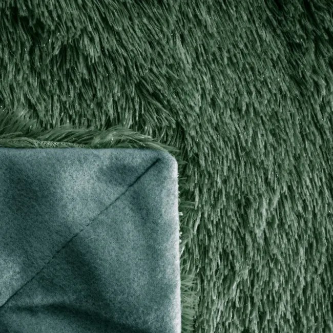 Deka TIFFANY mäkká kožušina - tmavozelená