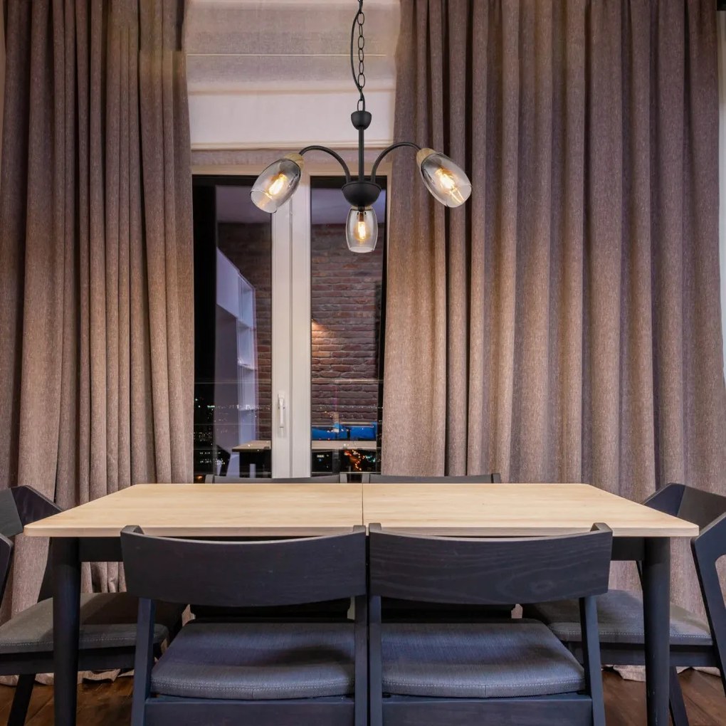 Luster Gerly, čierne, 3 svietidlá