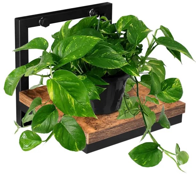 Nástenný stojan na kvety TORGET RUSTIC čierny