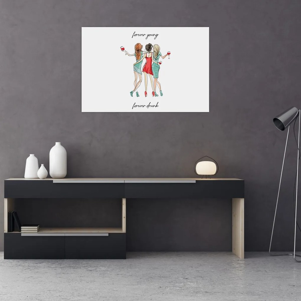 Obraz - Forever young, forever drunk (90x60 cm)