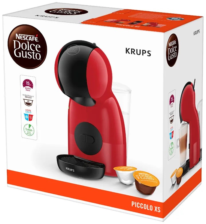 Kapsulový kávovar KRUPS Nescafé Dolce Gusto Piccolo KP1A3510 Červený/Čierny