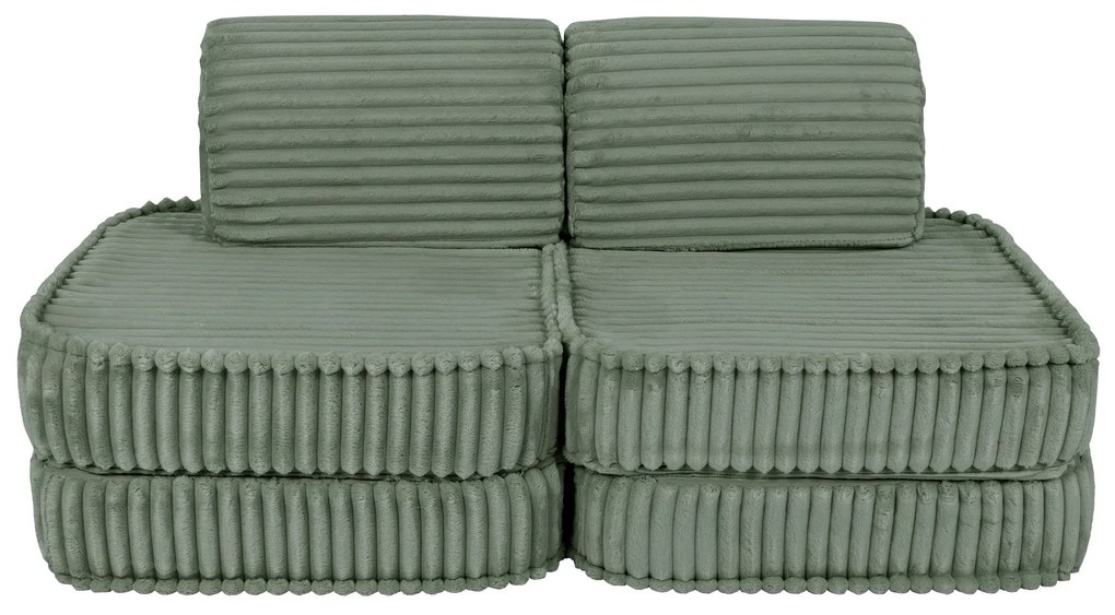 MeowBaby® Churros detská pohovka Basic, Olive Sage Green