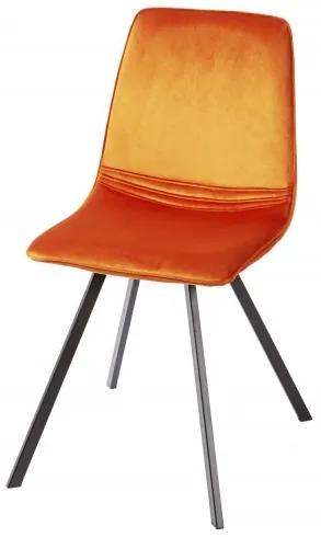 Jedálenská stolička Amsterdam Retro zamat oranžová