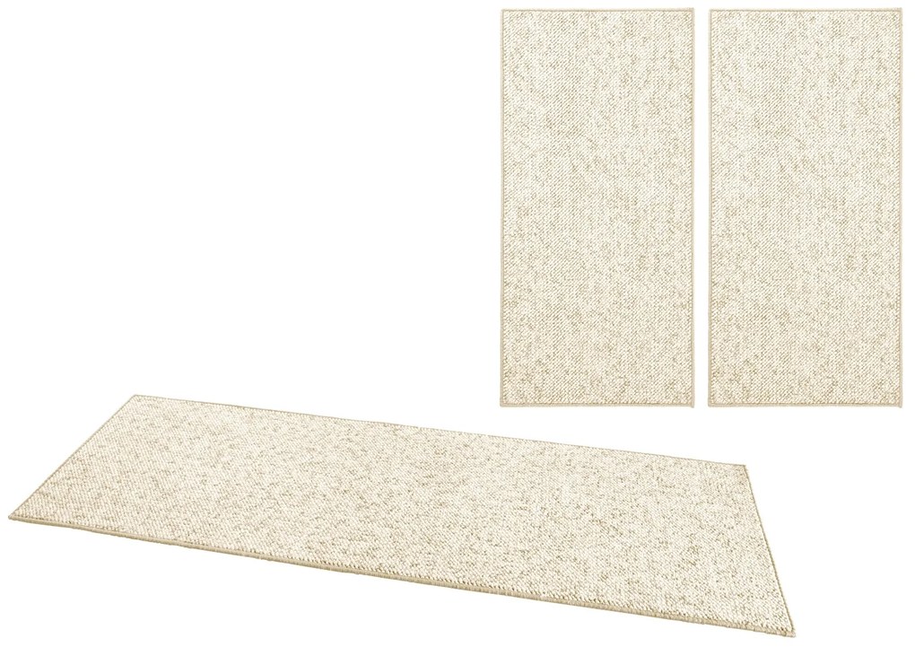 BT Carpet, Spálňová sada Wolly 102843 Creme, 3 diely: 67x140 (2x), 67x250 (1x), biela, spálňa
