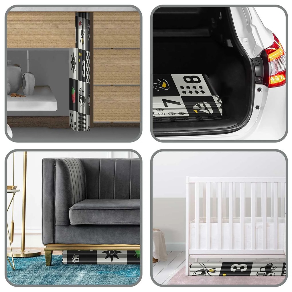 Penová podložka 200 x 180 x 1 cm Nukido NK-340 oceán-čísla