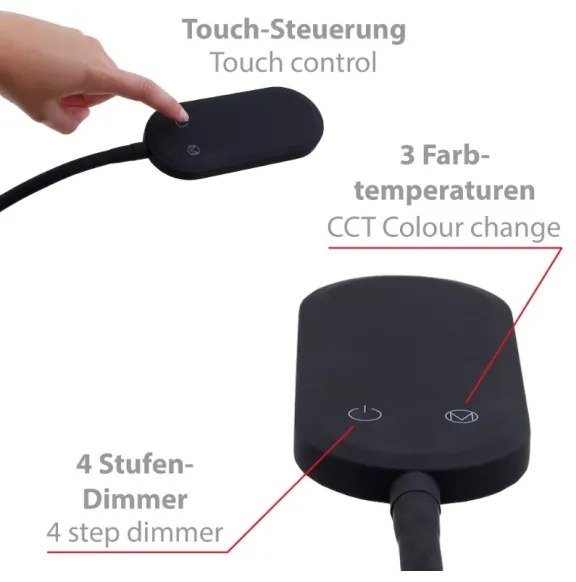 Briloner 1297-015 - LED Stmievateľná flexibilná stojacia lampa LED/6,6W/230V