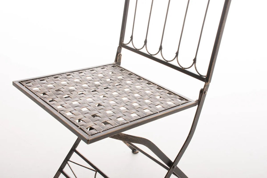 Kovová skladacia stolička Asina - Bronzová