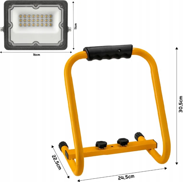 SADA HALOGENOVÝ LED ROZSVETL 20W VODONEPROPUSTNÝ VONKAJŠÍ IP65 + STOJÁT