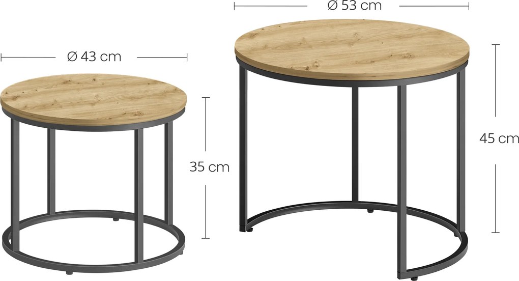 Sada konferenčných stolíkov TAYLOR ARTISAN, 2 ks