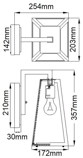 Kichler KL-DELISON-M-RZ - Vonkajšie nástenné svietidlo DELISON 1xE27/60W/230V IP44