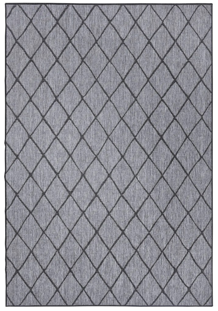 NORTHRUGS - Hanse Home koberce Kusový koberec Twin-Wendeteppiche 105456 Night Silver – na von aj na doma - 80x350 cm