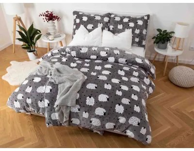 MKLozkoviny.sk II. Akosť Obliečky mikroplyš Exclusive – Ovečky 140x200/70x90 cm