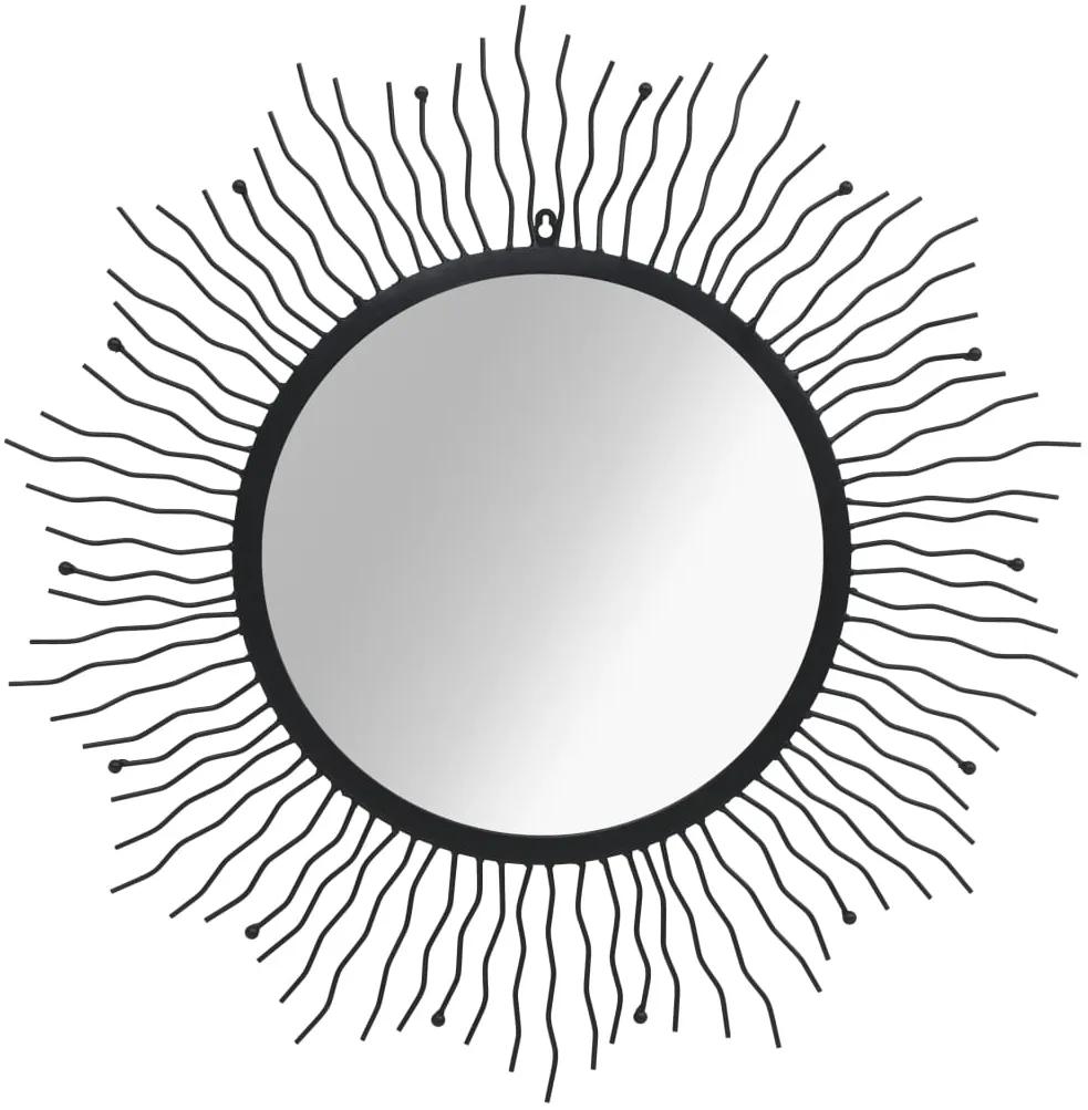 vidaXL Nástenné zrkadlo slnečné lúče čierne 80 cm