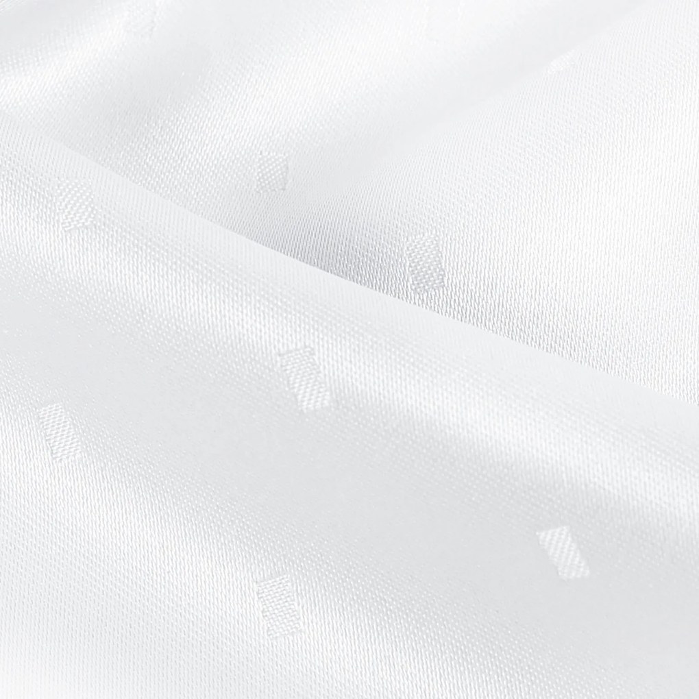 Goldea sviatočný okrúhly teflónový obrus - biely s lesklými obdĺžnikmi Ø 110 cm