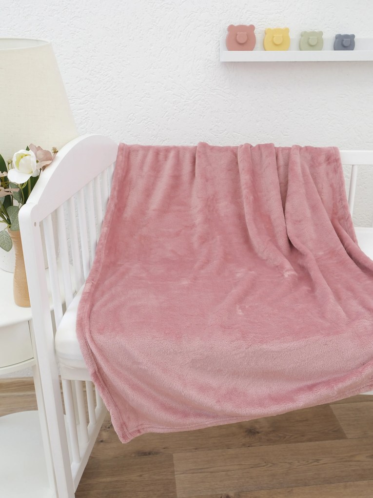 Detská deka do postieľky mikroplyš Exclusive 80 × 100 cm – Laura staroružová